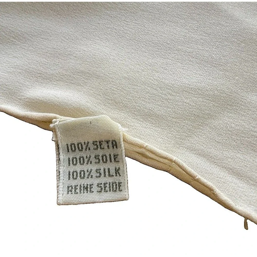VTG Celine Paris 66” X 17” Ivory Tone On Tone Monogram Silk Scarf inch EVC